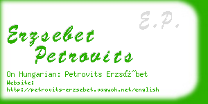 erzsebet petrovits business card